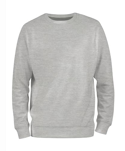 Image of 80 STREET Unisex Crew Neck Sweatshirt for Men and Women Basic Top Quality and Fit 100% Made in Italy, heather grey, S