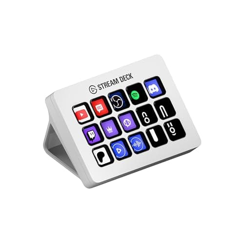 Image of Elgato Stream Deck MK.2 White – Studio Controller, 15 macro keys, trigger actions in apps and software like OBS, Twitch, ​YouTube and more, works with Mac and PC