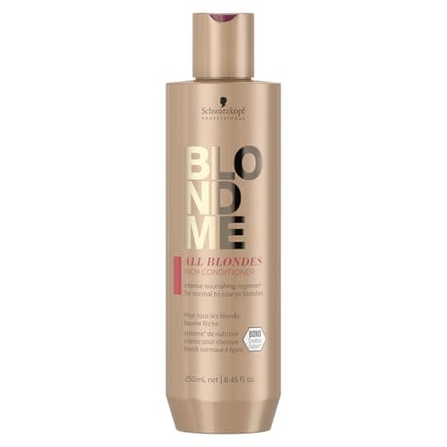 Image of Schwarzkopf Professional BLONDME All Blondes Rich Conditioner For Colored Lighthened Bleached Hair 3D Bond Creation Technology Cashmere Protein Complex Detangling Smoothing Softening 250 ml