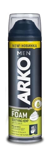 Image of Arko Soothing Hemp Shaving Foam – 200ml | Enriched with Hemp Seed Oil for Sensitive Skin, Ultra-Smooth & Hydrating Shave
