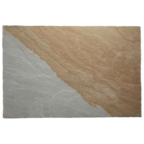 Image of Stonewise Indian York Riven Sandstone Paving Slabs 600x900mm – Pack of 10 – Traditional Hand-Cut Stone for Patios, Courtyards & Natural Garden Design