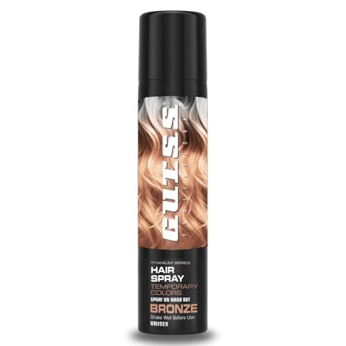 Image of Gutss Professional Temporary Hair Colour Spray | Washable, Shiny Finish | Unisex – For Men & Women | For All Hair Types | 150ml – Bronze
