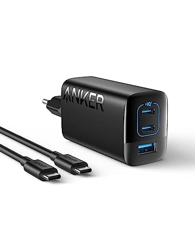 Image of Anker 335 67W Charger, High Performance Power Supply with PIQ 3.0, 3-Port Fast Charger, PD Charger for iPhone 14, MacBook Pro, iPad, Galaxy, Pixel and More (USB-C to Cable