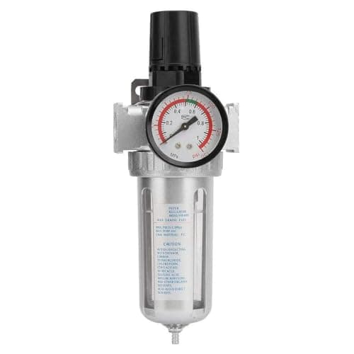 Image of Fyearfly Air Filter Pressue Regulator 1/2", Air Compressor Moisture Water Trap Filter Regulator 1/2" BSP, with 0-150psi(0-1.4Mpa) Dial Pressue Guage+Control Knob+Mount Bracket