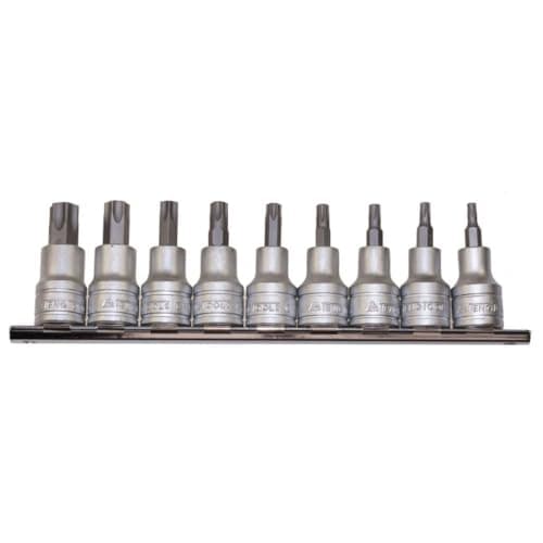 Image of Teng M3813 10piece Clip Rail Tpx Bit Socket Set Metric - 3/8in Square Drive