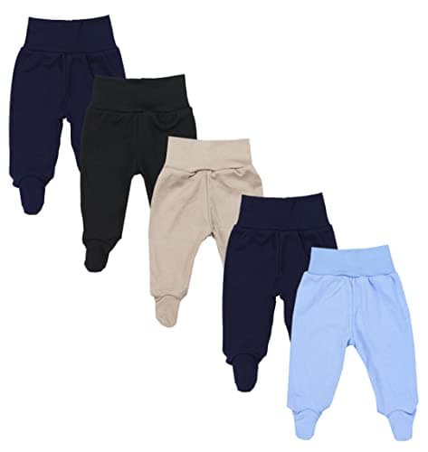 Image of TupTam Baby Trousers with Feet for Boys Girls - Pack of 5, Boy 8, 80