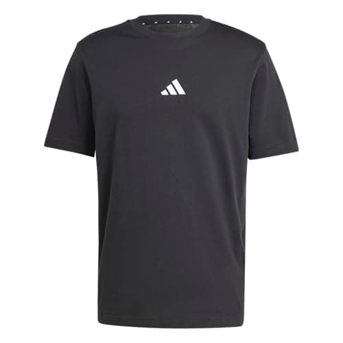 Image of adidas Men's Essentials Single Jersey Embroidered Small Logo T-Shirt Undershirt, Black/White, XL Corto