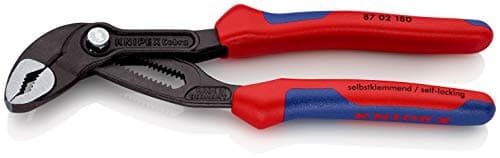 Image of KNIPEX Cobra High-Tech Water Pump Pliers Self-Service Card with Multi-Component Handles 180 mm, 87 02 180 SB