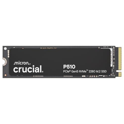 Image of Crucial P510 2TB SSD NVMe M.2 PCIe 5.0 x4 Gen5, Read/Write Speeds up to 10,000/8,700 MB/s, Laptop & Desktop (PC) Compatible, Solid State Drive - CT2000P510SSD8-01