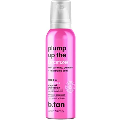 Image of b.tan Dark Gradual Self Tanner Whip | Plump Up the Bronze - Daily Aerosol Foam to Build a Deep, Bronzed Everyday Glow, Enriched With Hyaluronic Acid + Guarana For Plump, Juicy Skin, 207ml