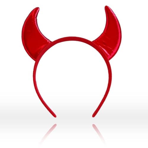Image of iwiio Red Devil Horns Headband PVC Devil Ears Headband Halloween Accessories Red Devil Costume Fancy Costume Cosplay Party Favors