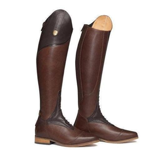 Image of Barley Direct Riding Boots Equestrian Shoes Men Western Style Long Unisex Knee High Boots Outdoor Spring Autumn Large Size Knight(Brown,5 UK)
