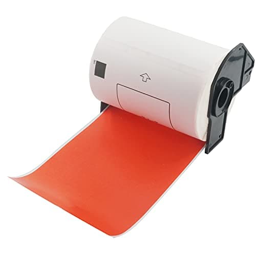 Image of BETCKEY - 200 Red Labels Replacement for Brother DK-11241, 102mm x 152mm Shipping Labels Compatible with Brother QL Label Printers