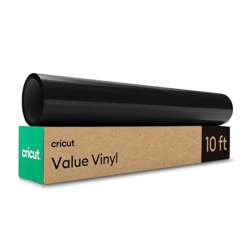 Image of Cricut Permanent Adhesive Vinyl Roll | 30.5 cm × 3 m | Black | Ideal for Customising Mugs, Notebooks, Home Décor & DIY Projects, for Decals, Journals, Labels, Scrapbook, Water Bottle