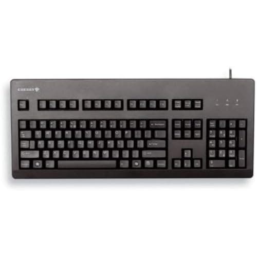 Image of CHERRY G80-3000, Wired Mechanical Keyboard, UK Layout (QWERTY), USB-Connection, Robust, Programmable Keys, MX BLUE Switches, Black