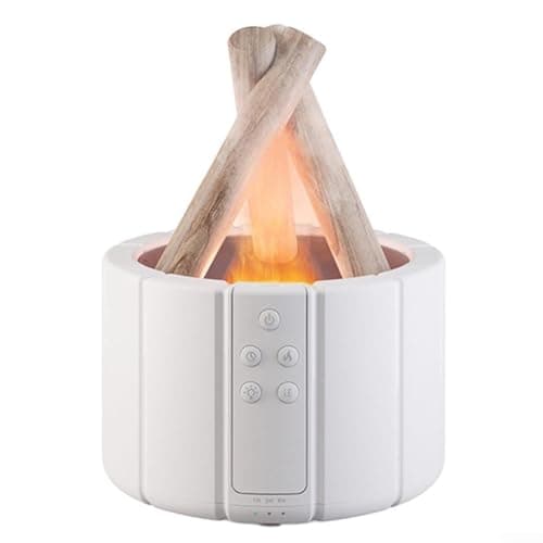 Image of Feegow Essential Mist Diffuser Kit - Water Mist Control Essential Oil Diffuser 250Ml, Portable Campfire Modeling Humidifier - 15ML/h Spray Volume(white)
