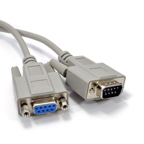 Image of kenable Serial RS232 Extension Cable DB9 Male to Female 9 Pin M-F for EGA Monitors & COM Port Devices 5m Beige