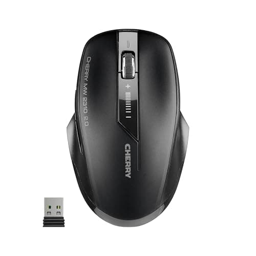 Image of CHERRY MW 2310 2.0, Wireless 6-Button Mouse, 2.4 GHz RF with 10 m Range, Optical Sensor & DPI Switch, Nano USB Receiver, Ambidextrous, Black