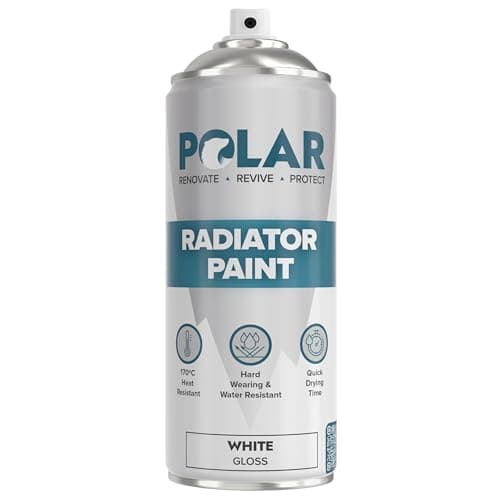 Image of Polar Radiator Spray Paint - 400ml, White - 3-in-1 Primer, Under- & Topcoat - Heat Resistant up to 170°C - For Radiators, Hot Pipes & Towel Rails - Gloss Finish