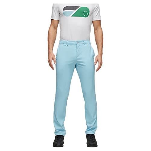 Image of BOSS Mens Schino-Slim D Slim-fit Trousers in Stretch-Cotton Satin Blue
