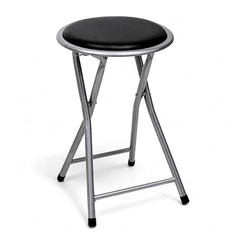 Image of Oypla Black Padded Folding Breakfast Kitchen Bar Stool Seat
