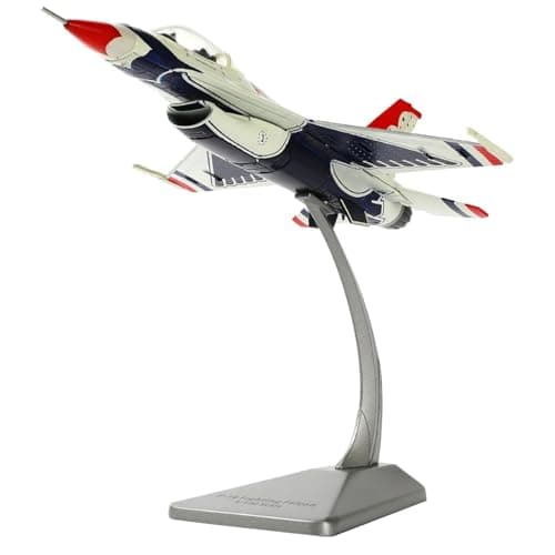 Image of MOUDOAUER 1/100 Scale USAF F-16 Fighting Falcon Thunderbirds Demonstration Aircraft Model Alloy Model Diecast Plane Toy for Collection