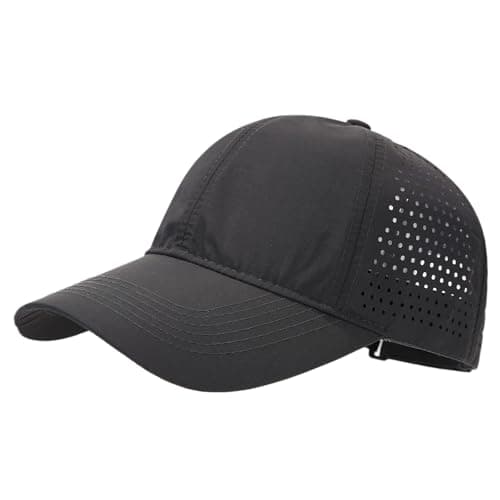Image of MAZELIKEHOOD Plain Baseball Cap Adjustable Breathable Sun Hat Unisex Casual Outdoor Sport Solid Colour Cap for Women Men Dark Grey