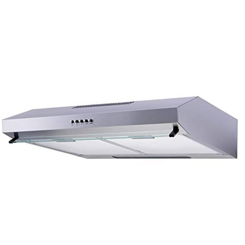 Image of SIA VSR60SS 60cm Visor Cooker Hood, Kitchen Extractor Fan, Under Cabinet Wall Mounted, Top Vented, Stainless Steel Silver