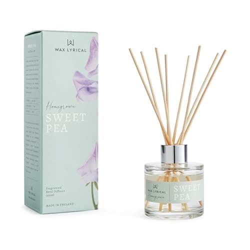 Image of Wax Lyrical Homegrown Sweet Pea Reed Diffuser 100ml, Pink