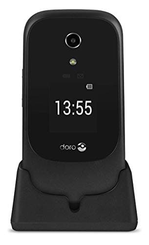 Image of Doro 7060 SIM-Free 4G Mobile Phone with Charging Cradle Included (Black/White) (Renewed)