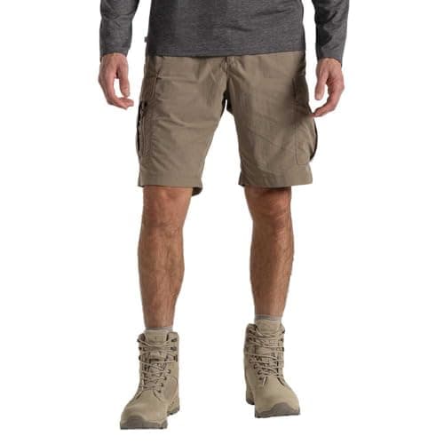 Image of Craghoppers Men's NosiLife Cargo II Shorts with 10 pockets - Including a zip'n'clip security pocket and mobile phone pocket (UK, Waist, 38, Regular, Regular, Beige)