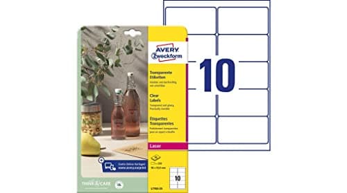 Image of Avery Zweckform L7783-25 Crystal Clear Labels 96 x 50.8 mm