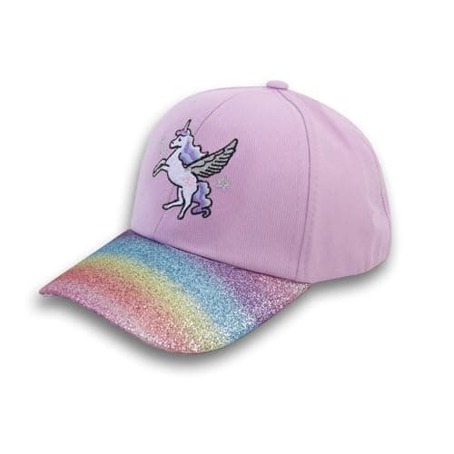 Image of Ccomage Girls Unicorn Baseball Caps Summer Baseball Cap Golf Sun Visor Hats Adjustable Beach Anti-UV Hat for 3-10 Years Girls