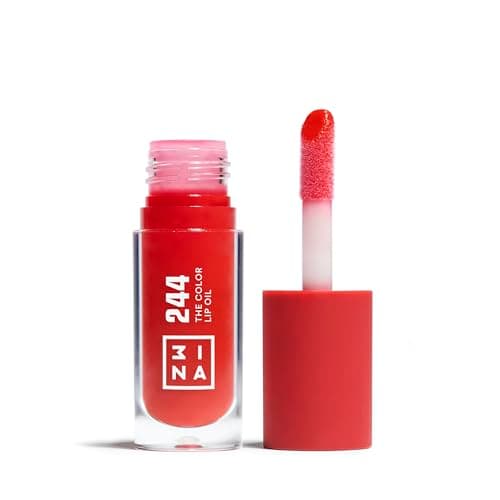 Image of 3INA MAKEUP - The Color Lip Oil 244 - Rich red Lip Gloss with 24h Hydration & Hyaluronic Acid - Lipstick & Lip Balm