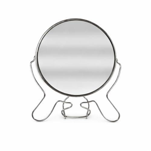 Image of HIFSA 2 Way Cosmetic Mirror Double Sided Magnifying Mirror Vanity Makeup Mirror Portable Dressing Table Durable Circular 360° Rotating Foldable Beauty Mirror For Bathroom Shaving Travel Skincare(1pc)