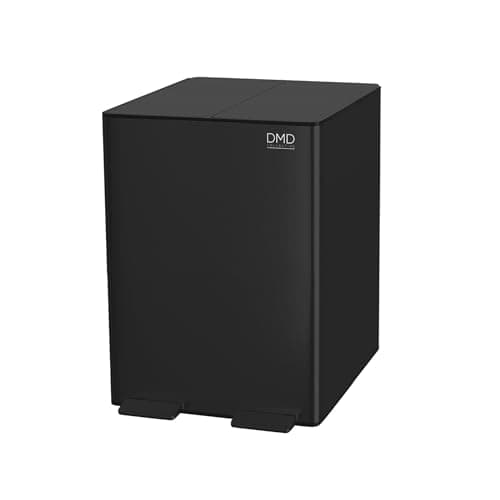 Image of DMD Collective – 30L Stainless Steel Recycling Bin, 2 x 15L Removable Plastic Recycling Buckets, Soft Closure, Metal Foldable Pedals, Easy Clean, Fingerprint Proof, Under Counter Bin - Matt Black