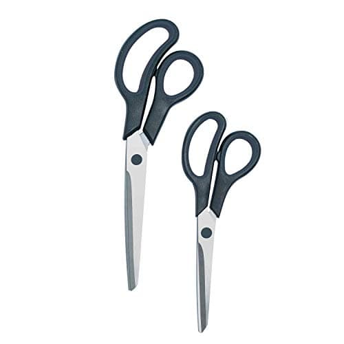 Image of Viners Everyday Set of 2 Scissors | 8 Inch & 10 Inch Stainless Steel Multipurpose Kitchen Scissors | Black