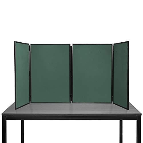 Image of Panelwarehouse Folding Large Desktop Display Board Stand 4 Panel Maxi (Bottle Green with Black Frame) - 11 Colours