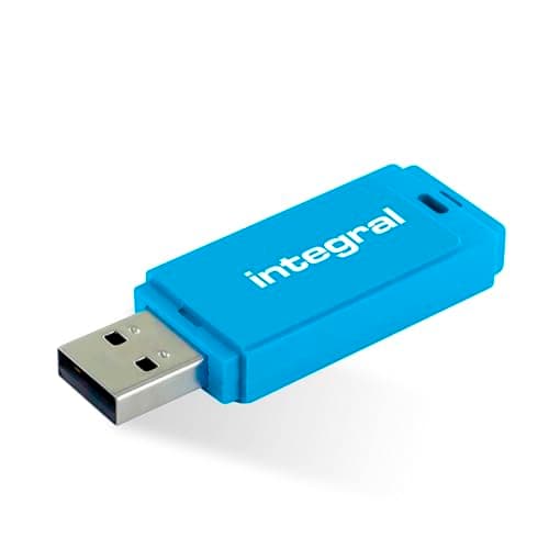 Image of Integral 128GB Neon Blue USB 2.0 Flash Drive