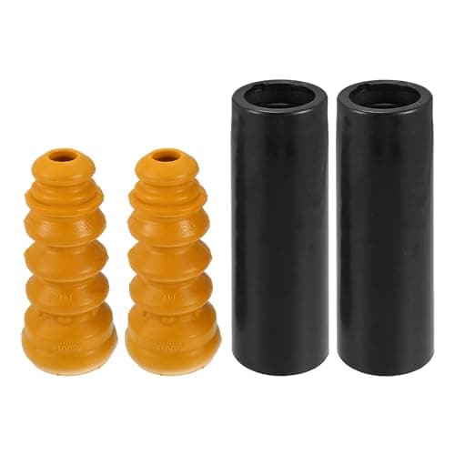 Image of Motoforti Rear Suspension Bump Stop Shock Absorber Strut Boot Kit, for AUDI A2 2000-2005, Rubber, No.1J0512131B/6Q0512131B, Black Yellow, 2 Set