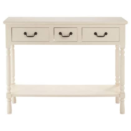 Image of Premier Housewares 3 Drawer Console Table for Hallway & Living Room, w81 x d36 x h106cm, White - Heritage