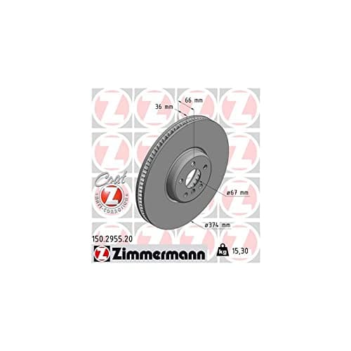 Image of Zimmermann Brake Disc Front Axle Right Coat Z 150.2955.20
