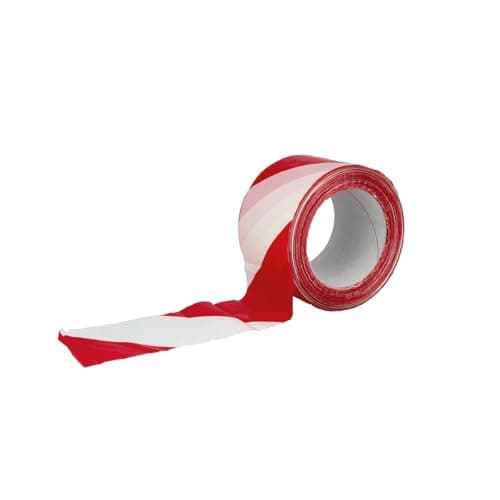 Image of Amig - Red and White Hazard Warning Tape 500 m x 70 mm Delimit Tape High-Visibility Safety Marker Flexible and Non-Adhesive Barrier Ribbon For Indoor & Outdoor Use White/Red Polyethylene