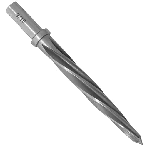 Image of vibedor 9/16" Durable Reamer Drill Bit, M2 HSS Taper Chucking Reamer Bridge Construction, Non-Slip Shank Car Reamer for Steel, Alloy, Metal, Wood and Plastic
