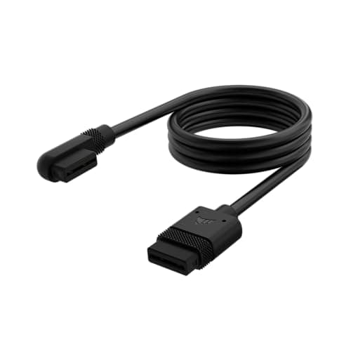 Image of Corsair iCUE LINK Slim Cable - 600mm Straight/Slim 90° - Black