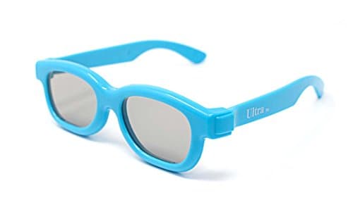 Image of Ultra 1 x Blue Childrens Passive 3D Glasses Kids for Use with all Passive TVs Cinema Projectors and RealD Films Movies Circular Polarised 3D Glasses Passive Kids Movies Cinema 3D Glasses