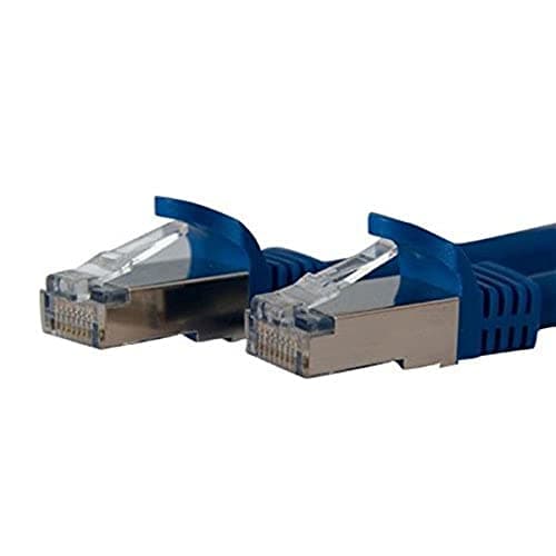 Image of StarTech 7ft CAT6a Ethernet Cable - 10 Gigabit Shielded Snagless RJ45 100W PoE Patch Cord - 10GbE STP Network Cable with Strain Relief - Blue - UL, TIA (C6ASPAT7BL)