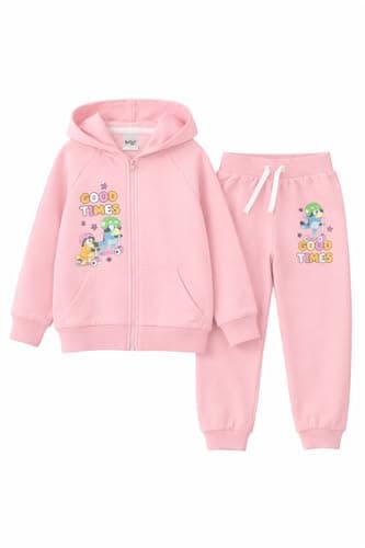 Image of Bluey, Girls Hooded Tracksuit, Hoodie & Trousers, Light Pink, Age 5-6 Years