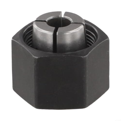 Image of 1/2 1/4 12mm Router Collet and Nut Replacement for DW621 DW616 DW618 Series, Metal Chuck Assembly Compatible with 2610906283 2610906287 326286-03 Parts(6.35MM)