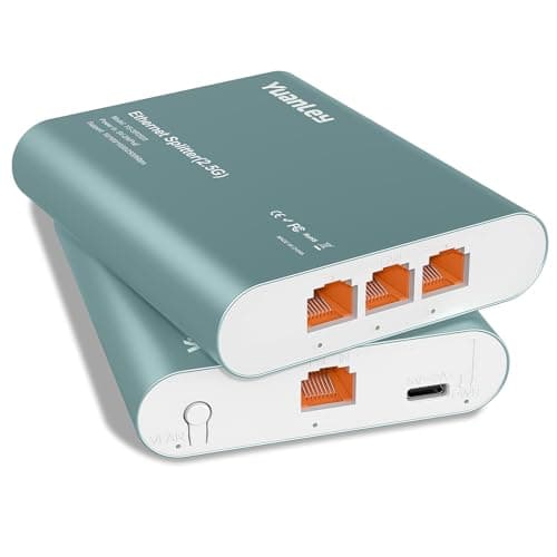 Image of 1 to 3 Port 2.5G Ethernet Splitter Switch with PoE Input, 4 Port 2.5G High Speed Splitter with Aluminum Case, VLAN Isolation, USB-C/PoE Powered Network Port Expander for Router, PC, IP Camera